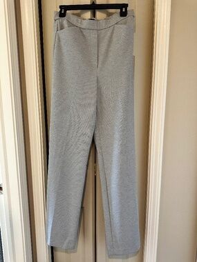 Theory Wide-Leg Light Gray Dress Pants